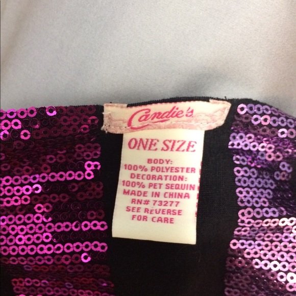 Candie’s Sequin Purple and Black Scarf - Picture 4 of 5